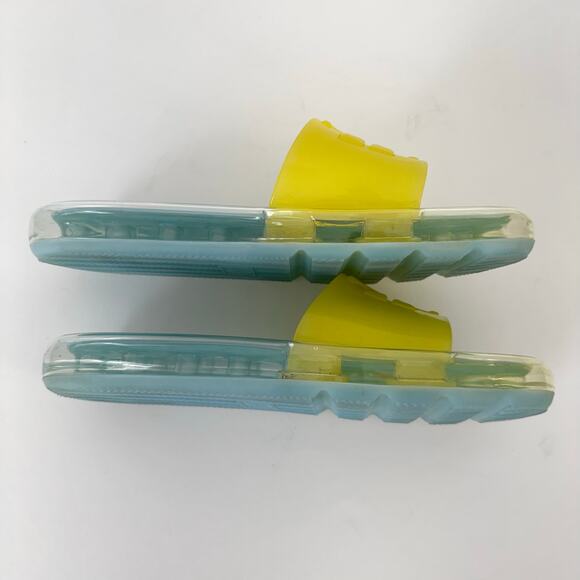 Tory Burch Bubble Jelly Slides Sandals Light Blue / Firefly Yellow Women's US10B - Picture 9 of 14